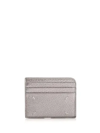 Maison Margiela Four Stitches Card Holder In Metallic