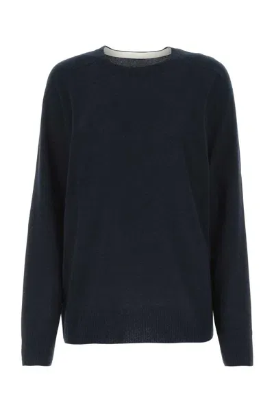 Maison Margiela Crewneck Knit Sweaters In Navy