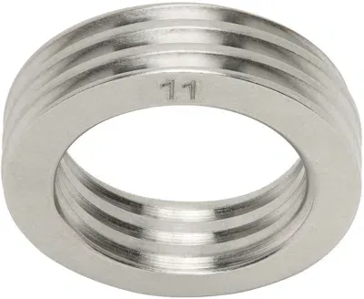 Maison Margiela Silver Bolt & Nut Reference Ring In 951 Palladio Buratta