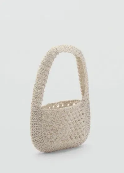 Mango Crochet Handbag Ecru