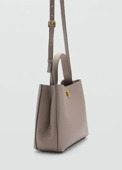 Mango Crossbody Bag With Double Handle Light/pastel Brown In Gray