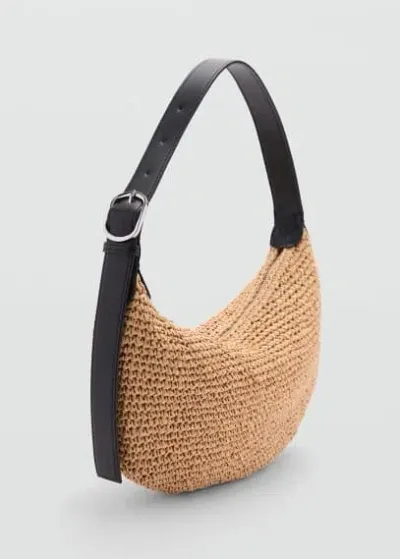 Mango Natural Fibre Shoulder Bag Beige