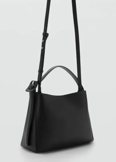 Mango Shopper Bag With Buckle Black In Noir