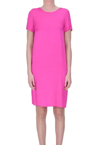 Manila Grace Satin Tunic Dress In Fuxia