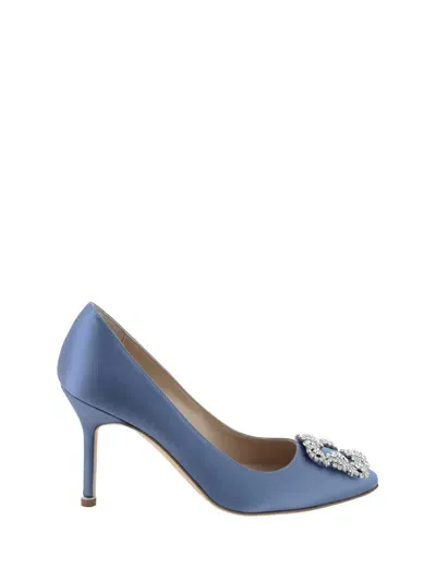 Manolo Blahnik Hangisi_clc Clava Satin 090 In Blue