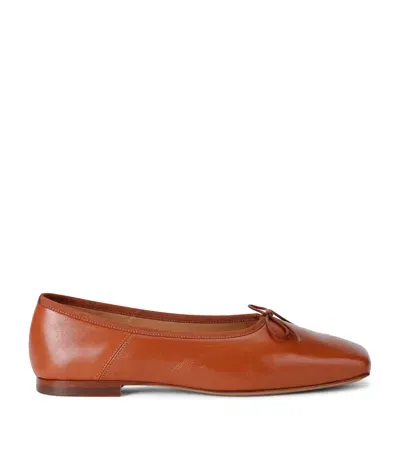 Mansur Gavriel Leather Square-toe Ballet Flats In Beige