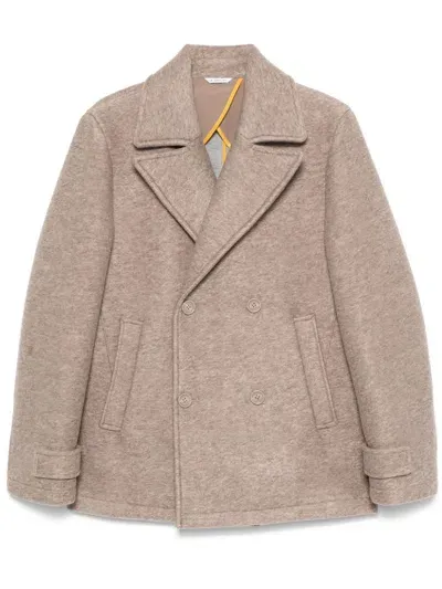 Manuel Ritz Mélange-effect Peacoat In Neutrals