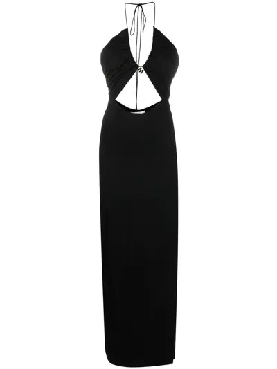 Manurí Zaddy Cut-out-detail Midi Dress In Black