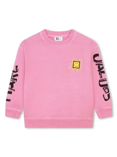 Marc Jacobs Kids' Stamped Sweatshirt In Pink