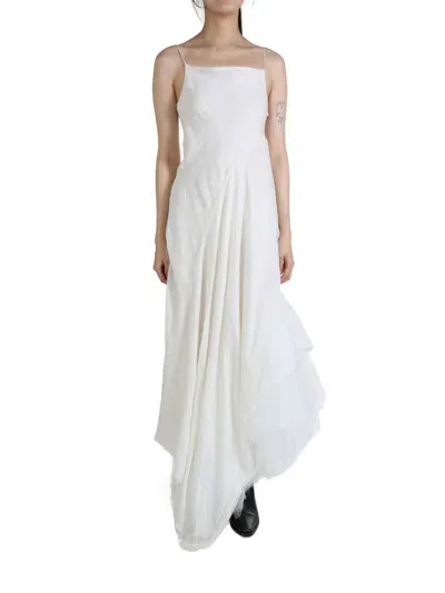 Marc Le Bihan Combi Panneau Tulle Godiva Maxi Dress In White