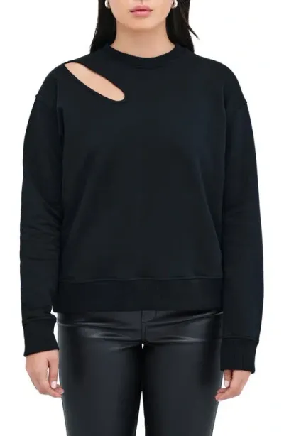 Marcella Bartlett Cutout Cotton Sweatshirt In Black