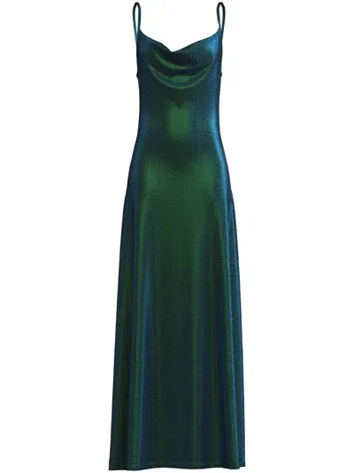 Margherita Maccapani Lurex-detail Maxi Dress In Green