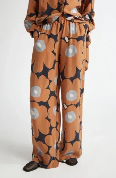 Marimekko Oanet Unikko Pants In Brown Black Grey