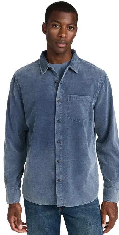 Marine Layer Classic Fit Lightweight Cord Shirt Indigo