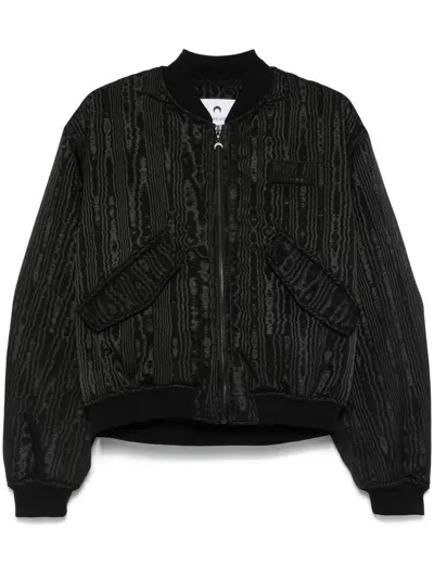 Marine Serre Moire-effect Bomber Jacket In Black