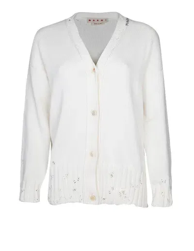 Marni Cotton Cardigan In White