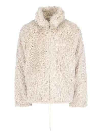 Marni Faux Shearling Hooded Jacket In 00w09