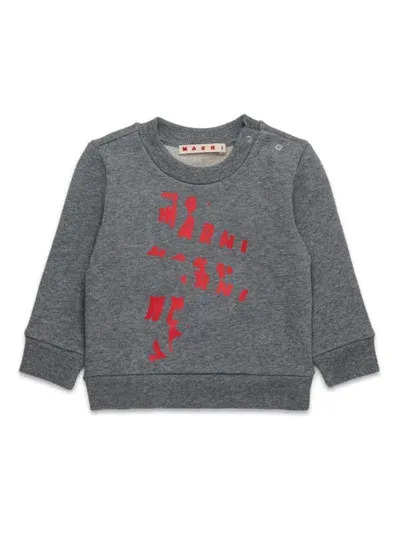 Marni Babies' Logo-print Sweatshirt In Grey