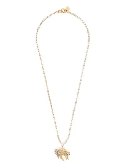 Marni Cat Charm Necklace In Gold