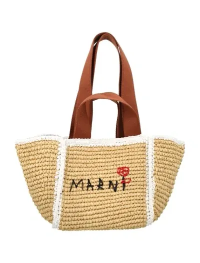 Marni Sillo Small Shopper In Brown