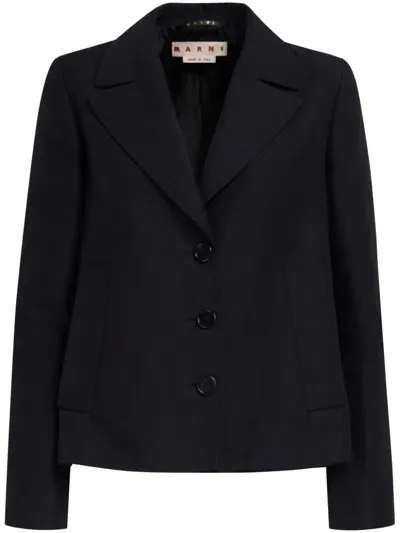 Marni Stylish Black Single Breasted Cotton Blazer For Women