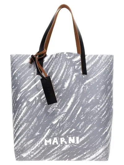 Marni Tribeca N/s Tote Bag In Gray