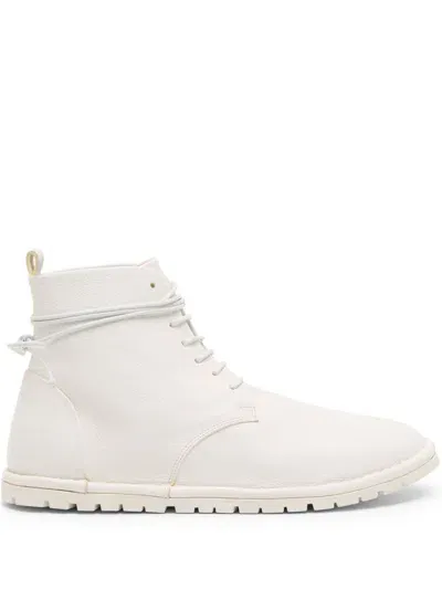 Marsèll Lace-up Leather Ankle Boots In White