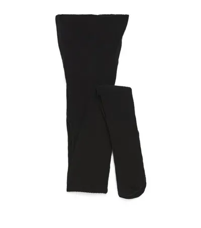 Max Mara Cotton-blend Ribbed Tights In Black