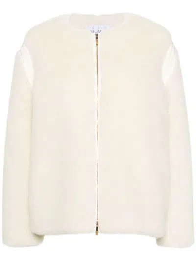 Max Mara Wool Short Jacket In White