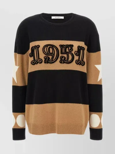 Max Mara 'dirce' Crew Neck Sweater In Multicolor