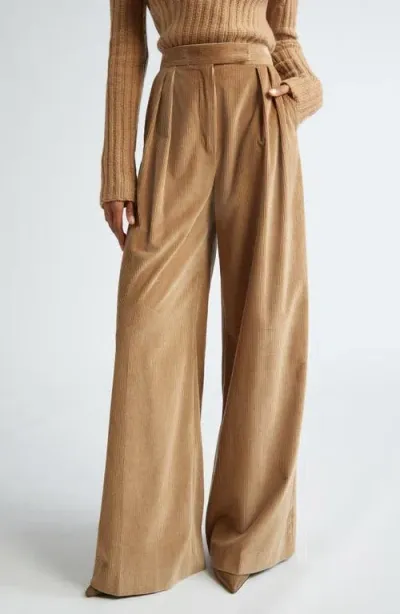 Max Mara Gilly Corduroy Ultrawide Leg Pants In Camel