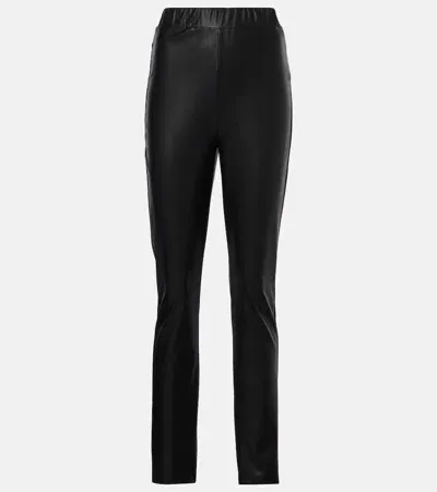 Max Mara Rodano Faux Leather Slim Pants In Black