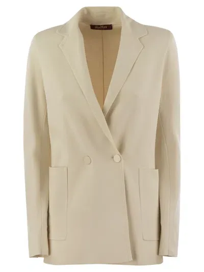 Max Mara Studio Titania Viscose Blend Double Breasted Blazer In Ivory