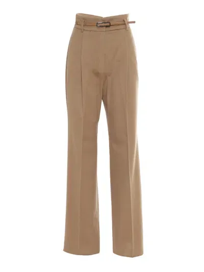 Max Mara Zac Camel Long Trouser In Beige