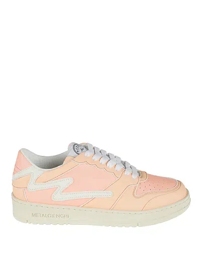 Metalgienchi Icx Low Leather Sneakers In Nude & Neutrals