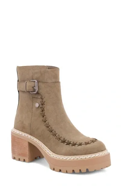 Mia Toula Platform Bootie In Khaki