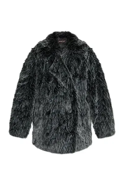 Michael Michael Kors Faux Fur Peacoat In Multi