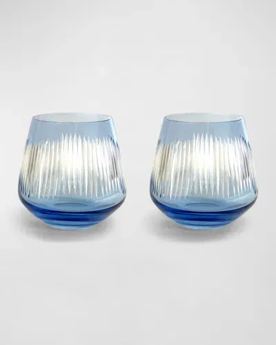 Michael Wainwright Berkshire Double Old Fashioned Glasses, Set Of 2 In Blue