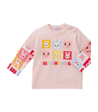 Miki House Kids' Puzzle Block T-shirt In Pink