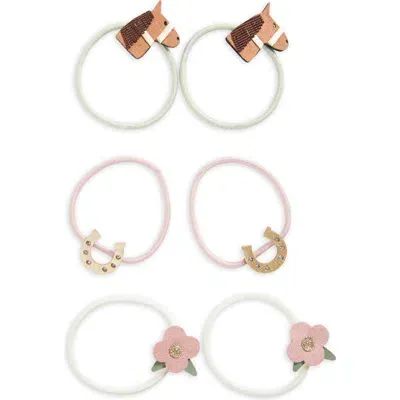 Mimi & Lula Kids' Ponies Assorted 6-pack Ponytail Holders In White