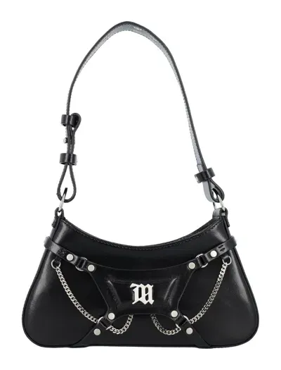 Misbhv Leather Fetish Shoulder Bag In Black