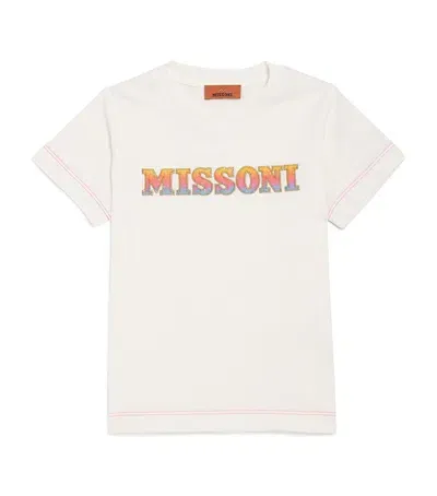 Missoni Kids' Logo-embellished T-shirt In Ivory