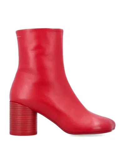 Mm6 Maison Margiela Anatomic Ankle Boots In Red