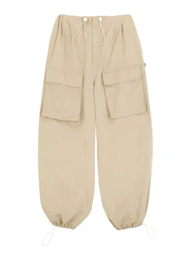 Mm6 Maison Margiela Wide-leg Cargo Cotton Trousers In Nude & Neutrals