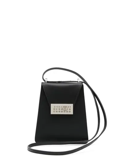 Mm6 Maison Margiela Leather Handbag Numbers Vertical Mini Bag In Black