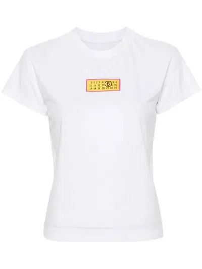 Mm6 Maison Margiela Logo Cotton T-shirt In White