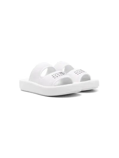 Mm6 Maison Margiela Kids' Sandali Con Stampa In White