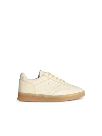 Mm6 Maison Margiela White Leather Sneakers In Neutrals