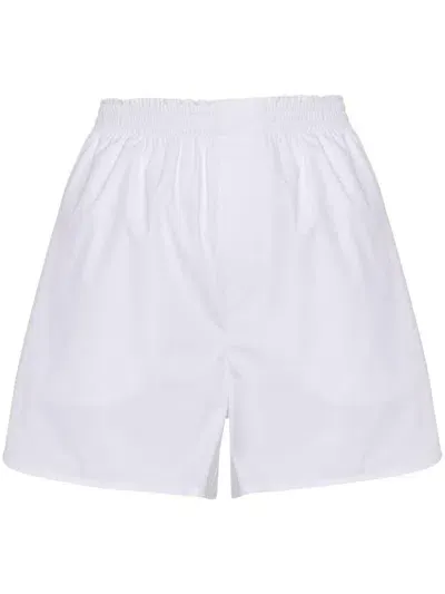 Modes Garments Elasticated-waistband Cotton Shorts In White