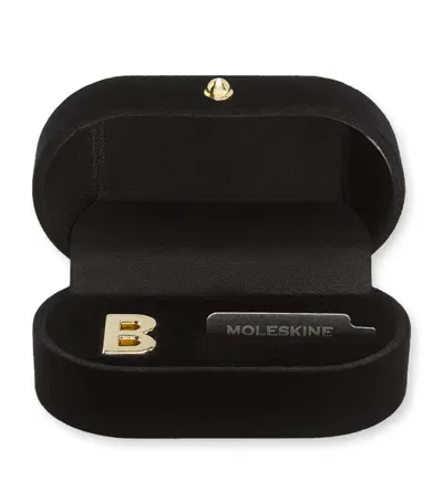 Moleskine Gold-plated B Notebook Charm In Black